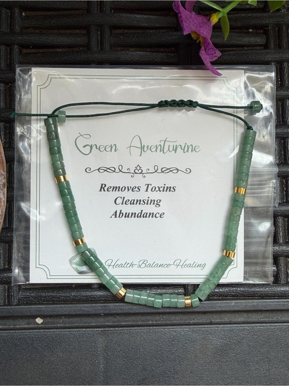 ADJUSTABLE GREEN AVENTURINE STONES BRACELET